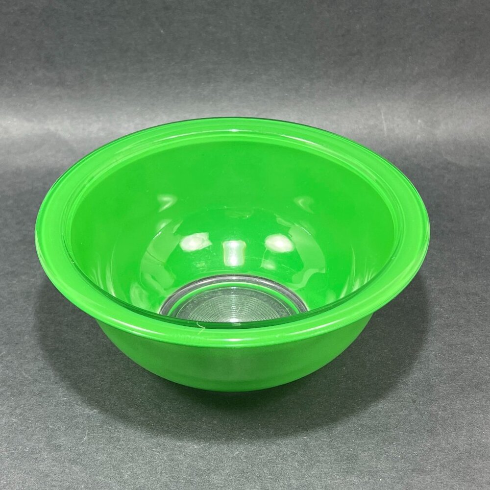Vtg Pyrex 322 1 L Corning NY Glass Green Clear Bottom Mixing Nesting Bowl 80s - Picture 6 of 16